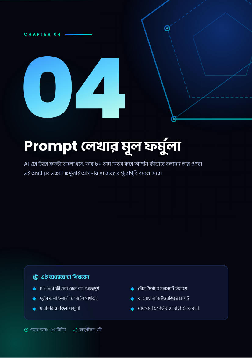 অধ্যায় ৪: Prompt লেখার মূল ফর্মুলা