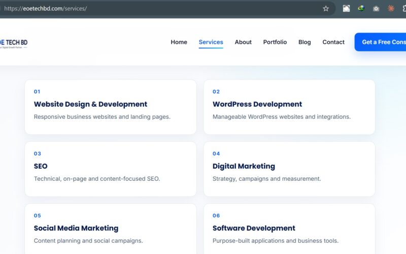 EOE Tech BD – Modern WordPress Business Website — স্ক্রিনশট ১